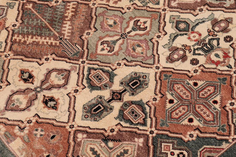 handmade Traditional  Green Multi Hand Knotted RECTANGLE 100% WOOL area rug 6'X9'