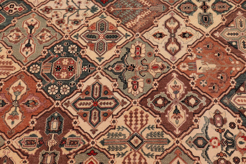 handmade Transitional  Green Multi Hand Knotted RECTANGLE 100% WOOL area rug 6' x 9'