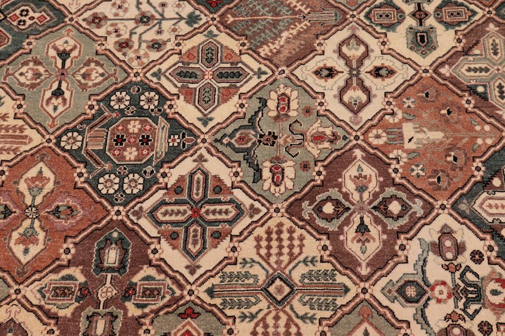 handmade Traditional  Green Multi Hand Knotted RECTANGLE 100% WOOL area rug 6'X9'