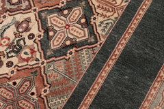 handmade Traditional  Green Multi Hand Knotted RECTANGLE 100% WOOL area rug 6'X9'