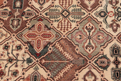 handmade Traditional  Green Multi Hand Knotted RECTANGLE 100% WOOL area rug 6'X9'