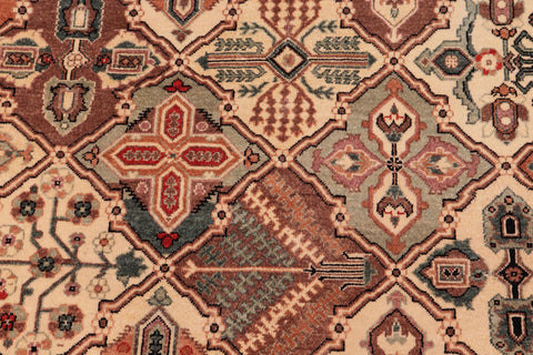 handmade Transitional  Green Multi Hand Knotted RECTANGLE 100% WOOL area rug 6' x 9'