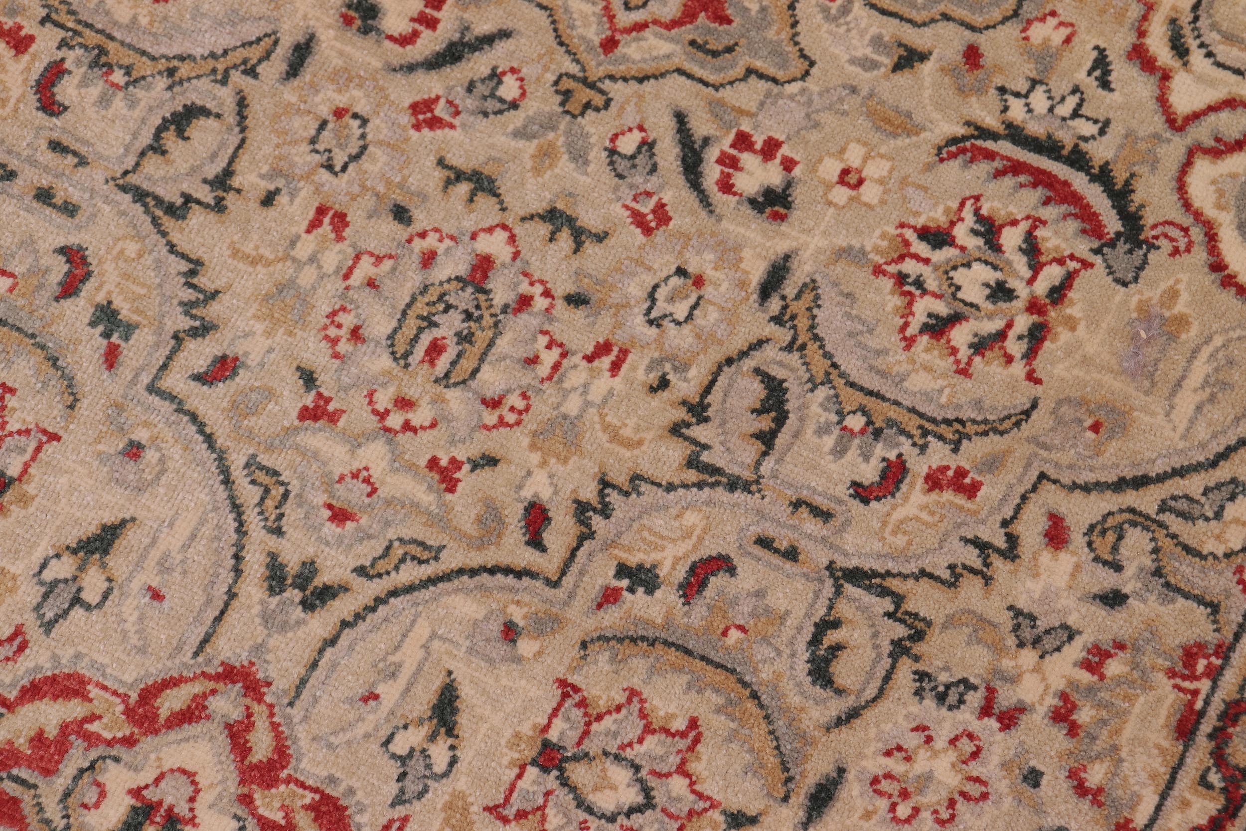 handmade Traditional Tabriz Lt. Gray Lt. Gray Hand Knotted RECTANGLE 100% WOOL area rug 6' x 9'