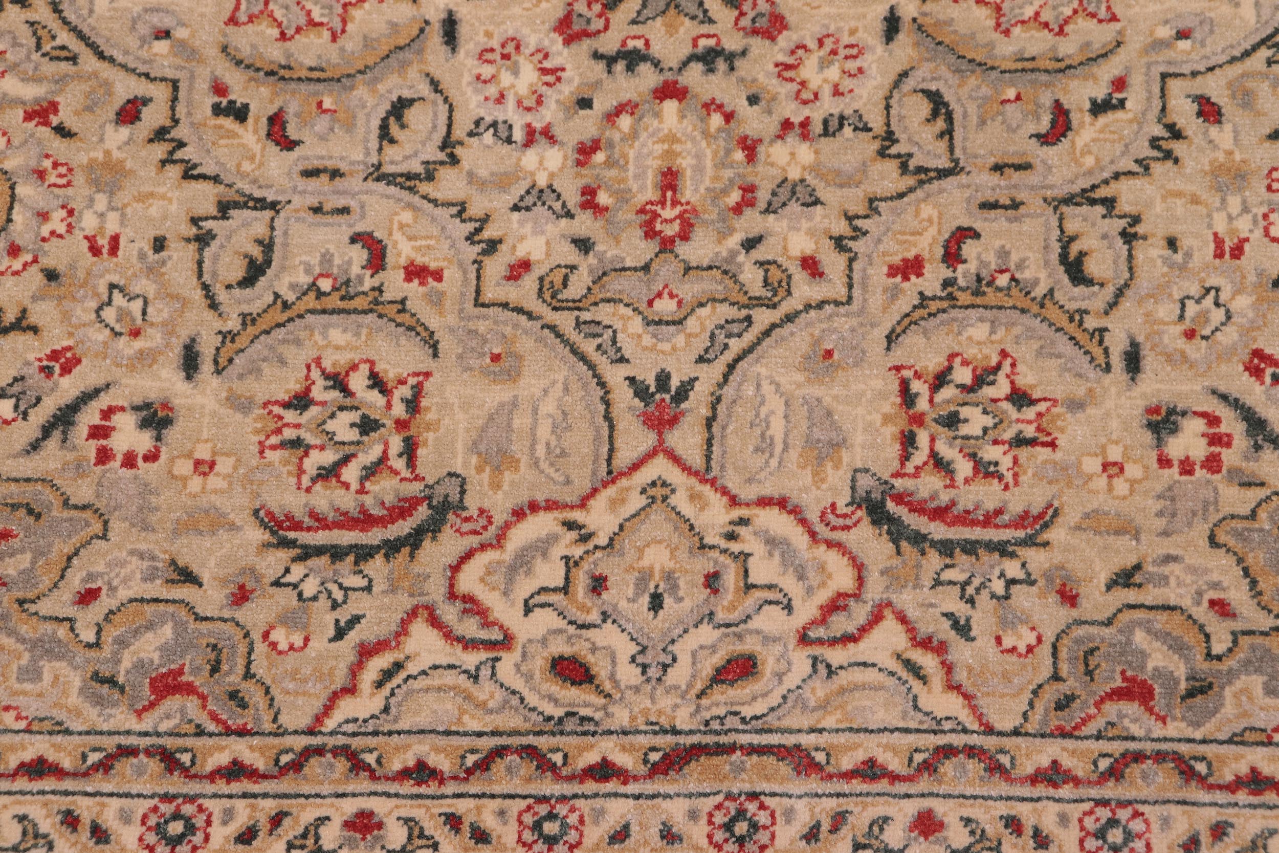handmade Traditional Tabriz Lt. Gray Lt. Gray Hand Knotted RECTANGLE 100% WOOL area rug 6' x 9'
