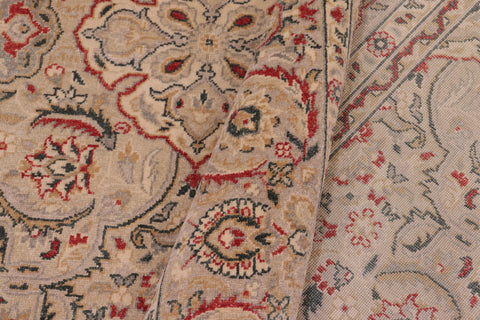 handmade Traditional Tabriz Lt. Gray Lt. Gray Hand Knotted RECTANGLE 100% WOOL area rug 6' x 9'