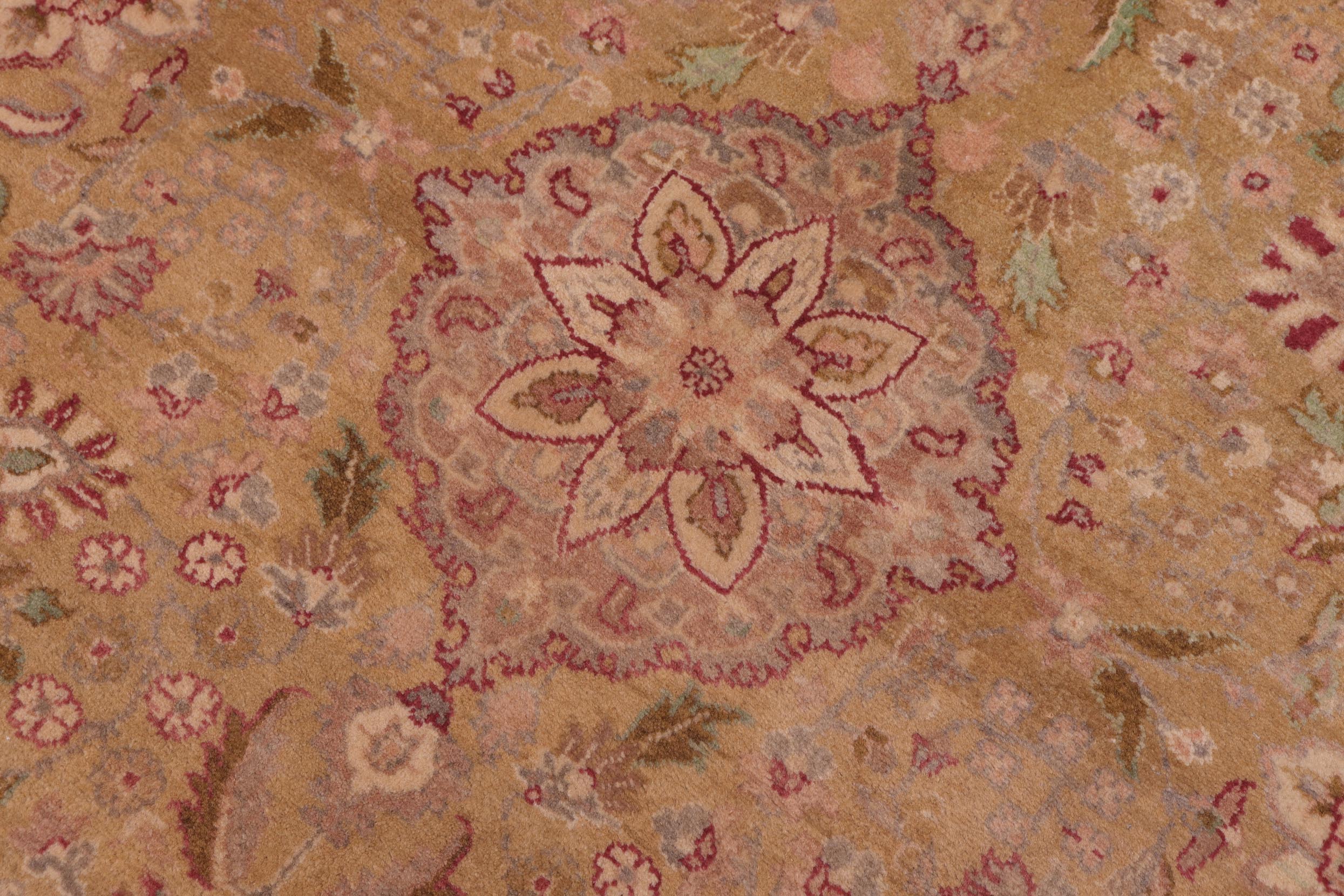 handmade Transitional Sultanabad Gold Gray Hand Knotted RECTANGLE 100% WOOL area rug 6x9