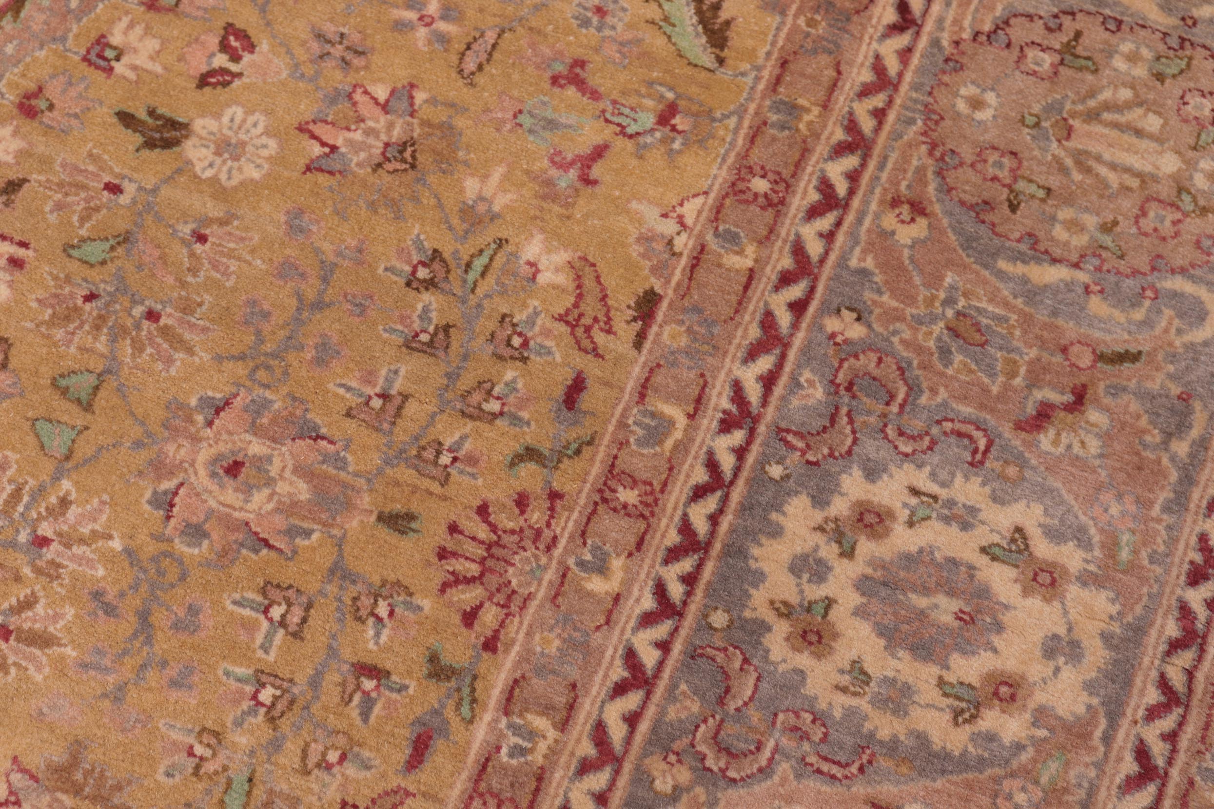 handmade Transitional Sultanabad Gold Gray Hand Knotted RECTANGLE 100% WOOL area rug 6x9