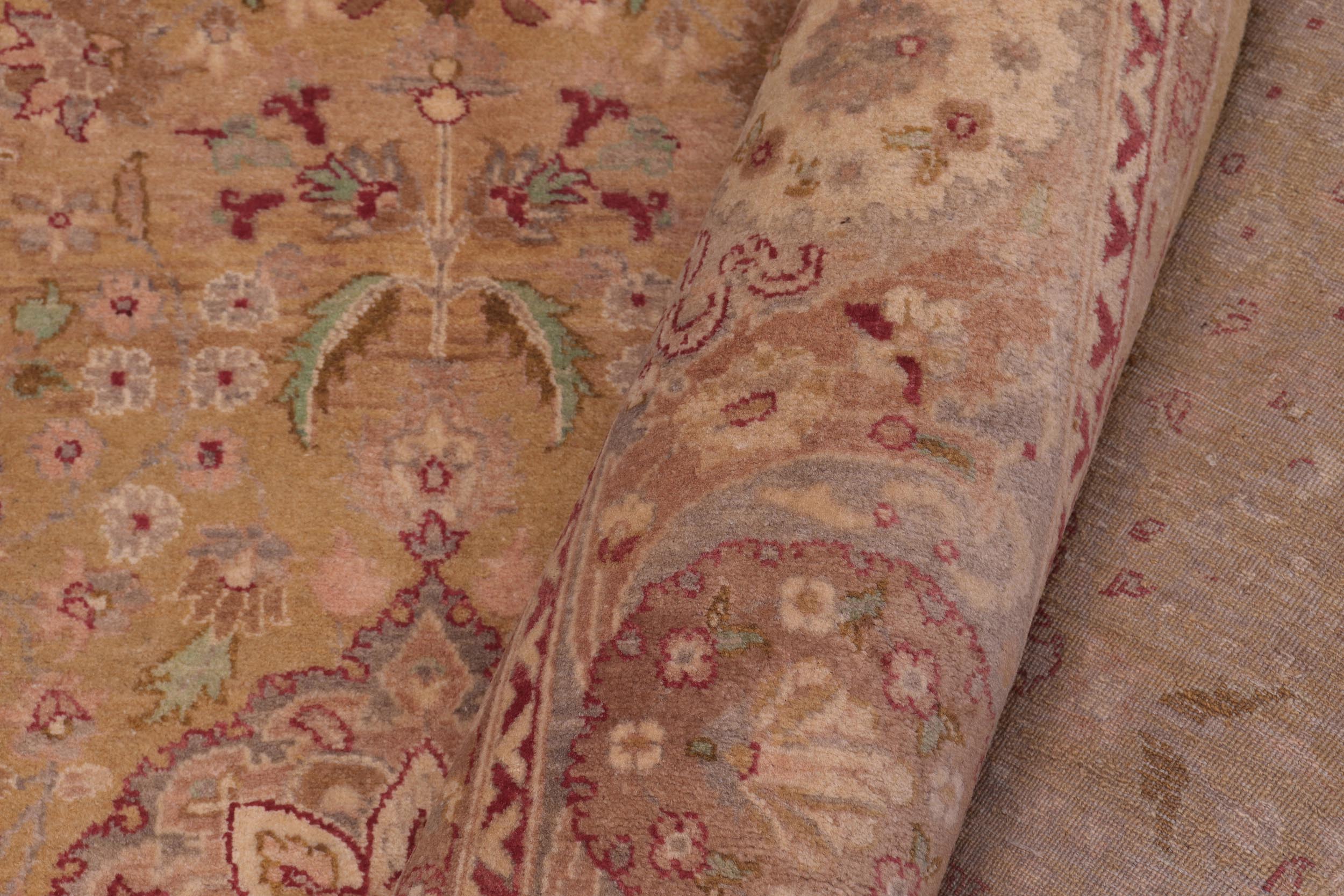 handmade Transitional Sultanabad Gold Gray Hand Knotted RECTANGLE 100% WOOL area rug 6 x 9