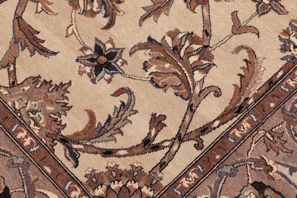 handmade Traditional Lahore Tan Lt. Brown Hand Knotted RECTANGLE 100% WOOL area rug 6'X9'