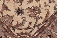 handmade Traditional Lahore Tan Lt. Brown Hand Knotted RECTANGLE 100% WOOL area rug 6'X9'