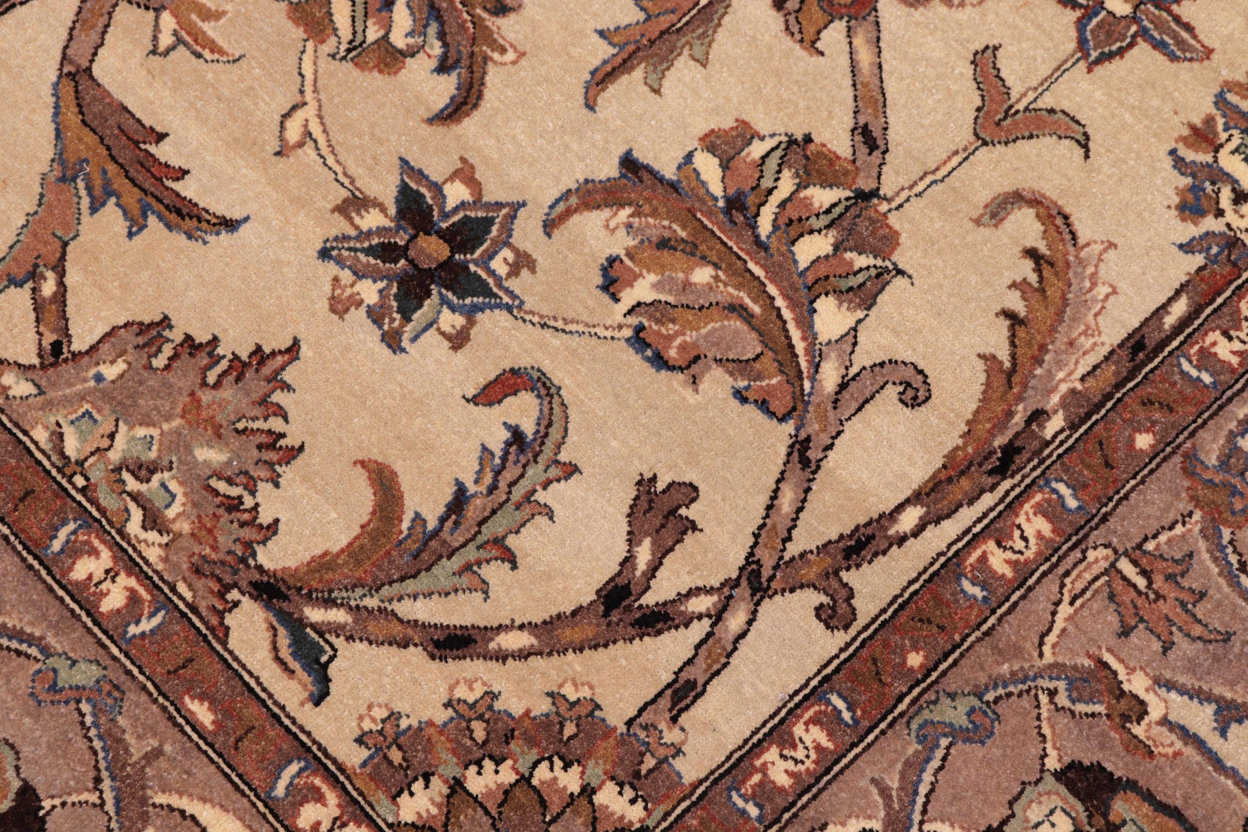 handmade Traditional Lahore Tan Lt. Brown Hand Knotted RECTANGLE 100% WOOL area rug 6' x 9'