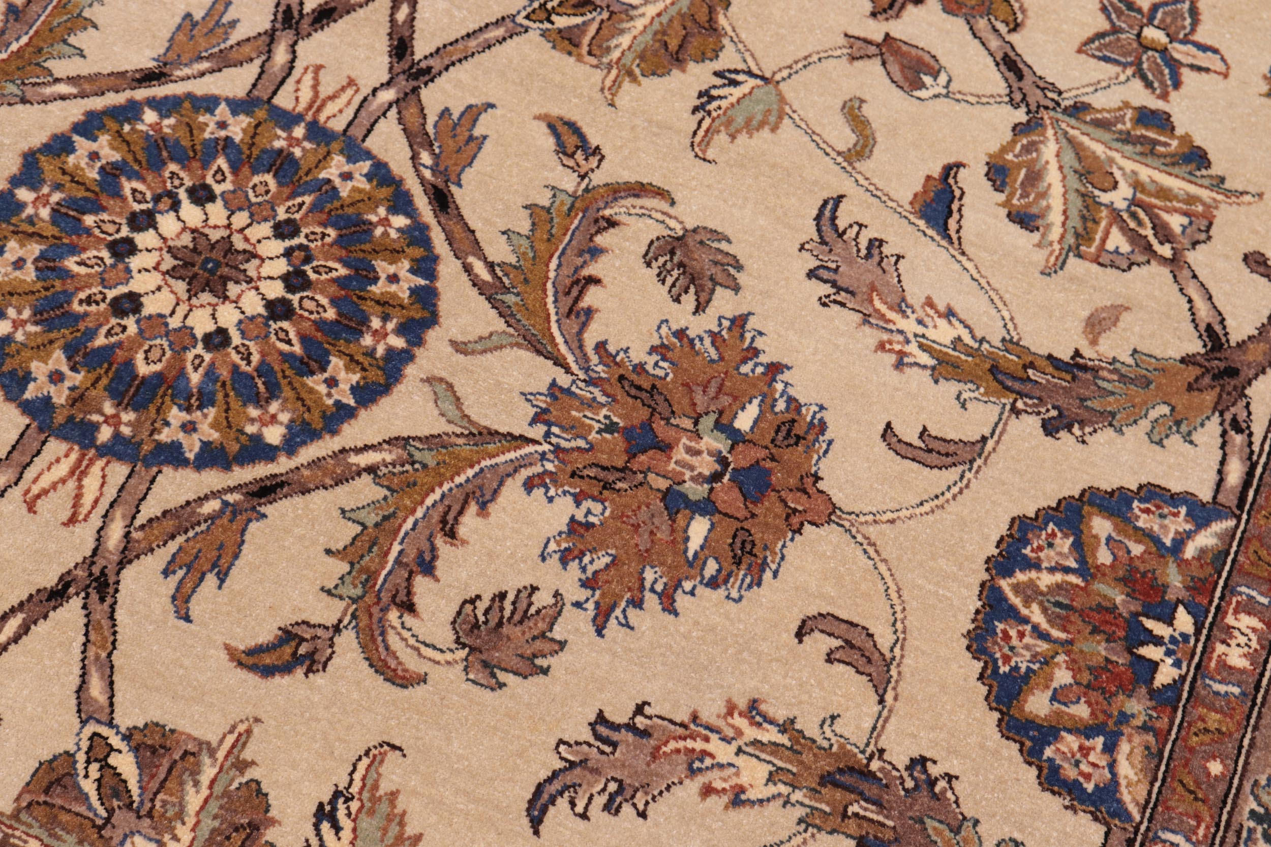 handmade Traditional Lahore Tan Lt. Brown Hand Knotted RECTANGLE 100% WOOL area rug 6' x 9'