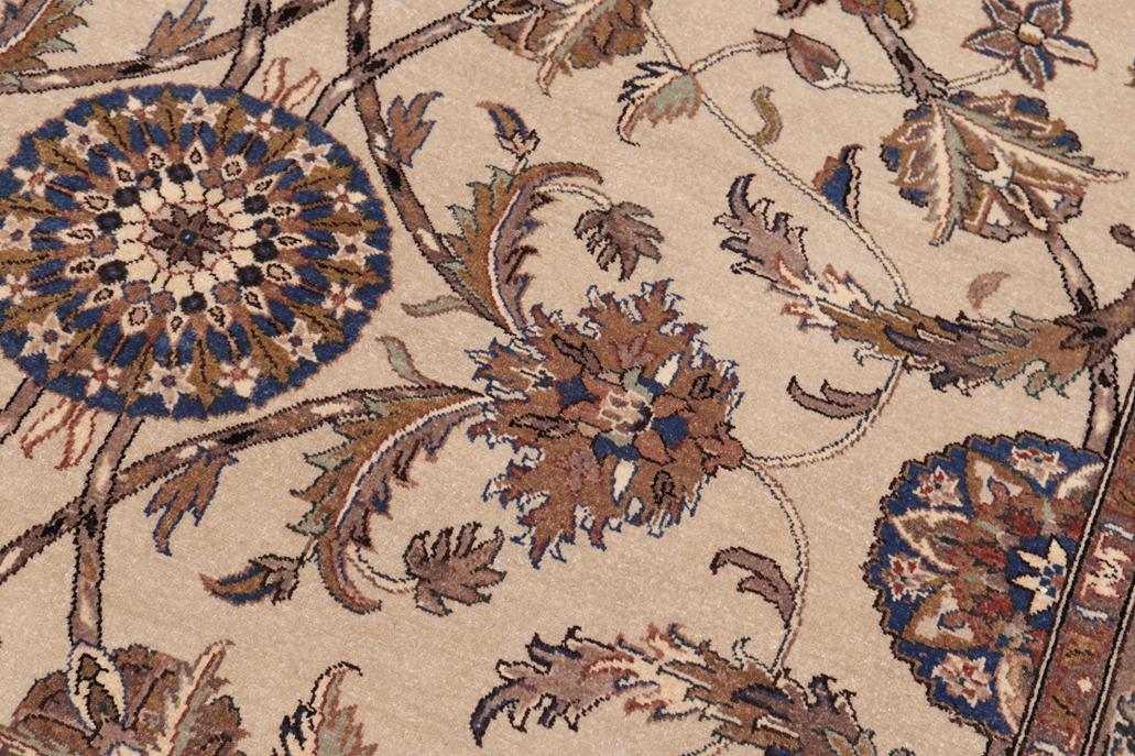 handmade Traditional Lahore Tan Lt. Brown Hand Knotted RECTANGLE 100% WOOL area rug 6'X9'