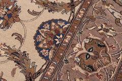 handmade Traditional Lahore Tan Lt. Brown Hand Knotted RECTANGLE 100% WOOL area rug 6'X9'