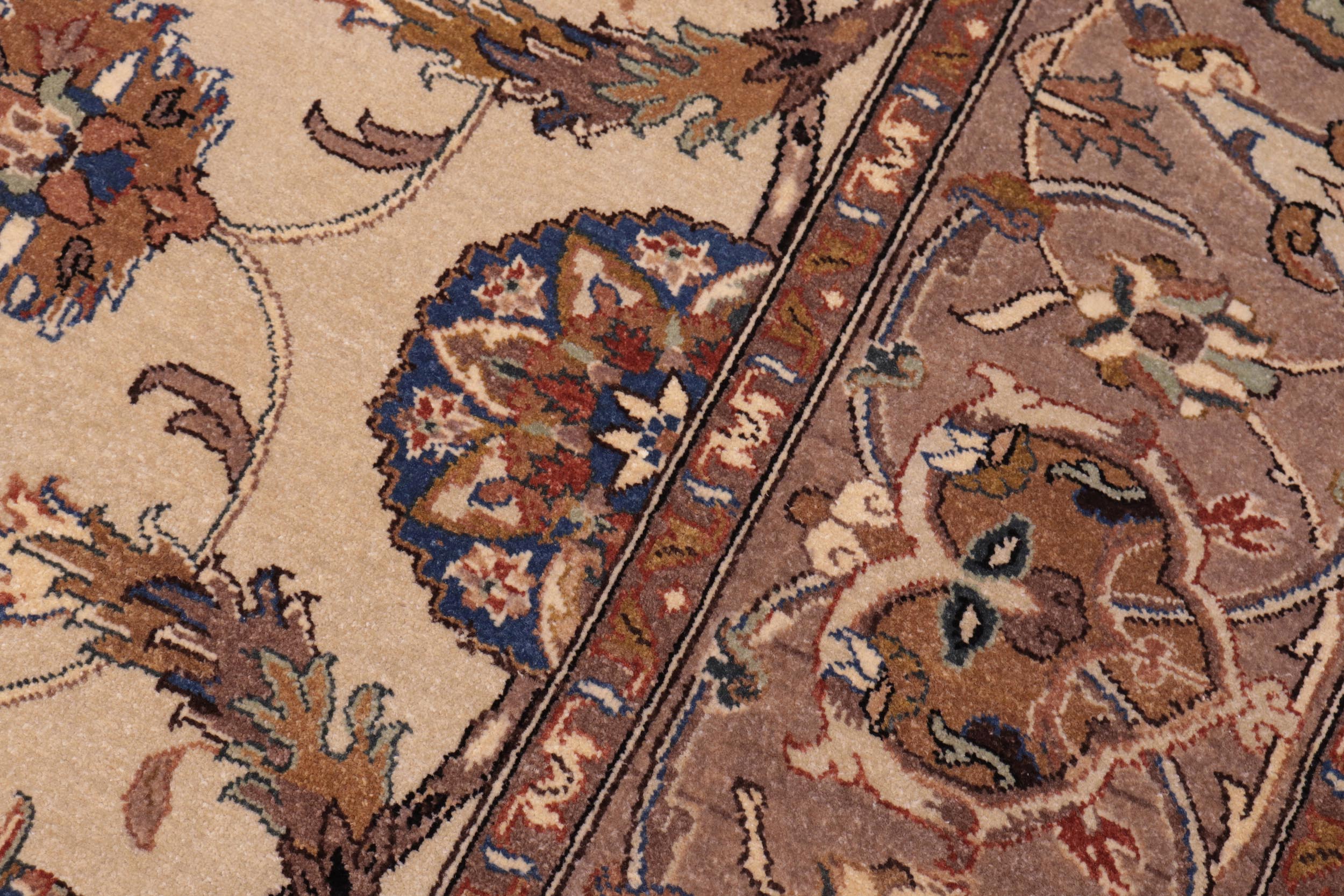 handmade Traditional Lahore Tan Lt. Brown Hand Knotted RECTANGLE 100% WOOL area rug 6' x 9'