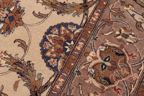 handmade Traditional Lahore Tan Lt. Brown Hand Knotted RECTANGLE 100% WOOL area rug 6' x 9'