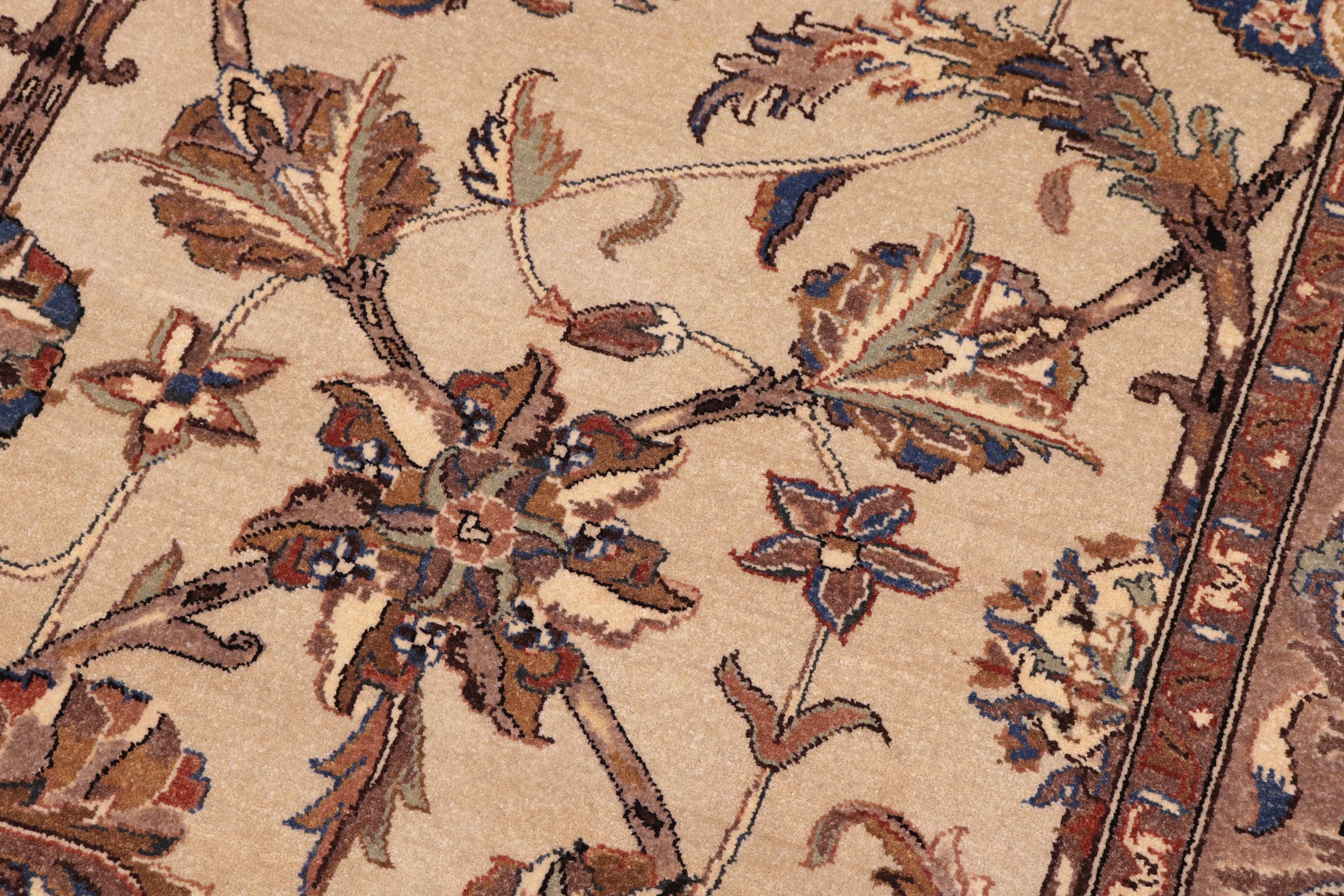 handmade Traditional Lahore Tan Lt. Brown Hand Knotted RECTANGLE 100% WOOL area rug 6' x 9'