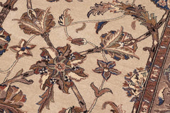 handmade Traditional Lahore Tan Lt. Brown Hand Knotted RECTANGLE 100% WOOL area rug 6'X9'