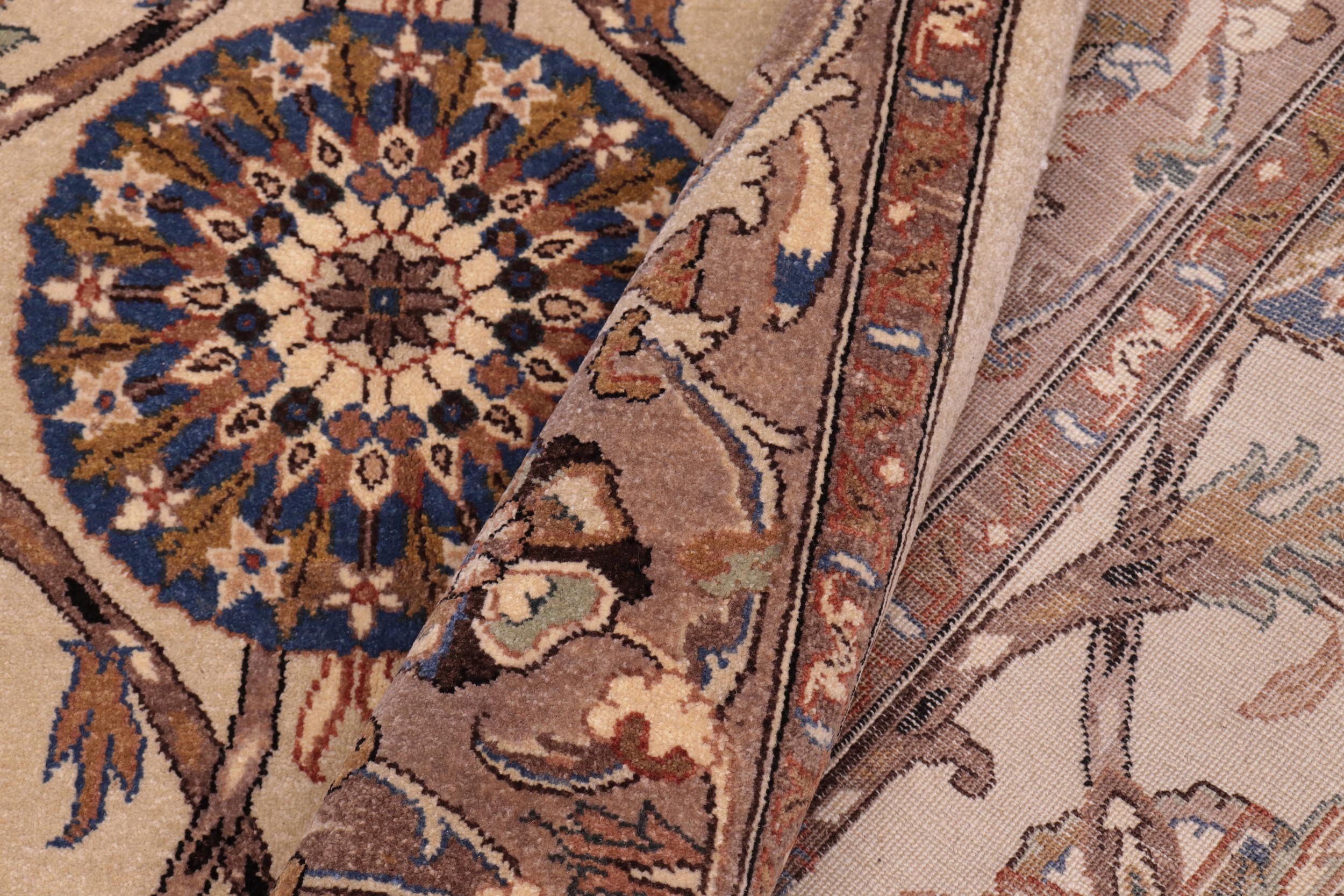 handmade Traditional Lahore Tan Lt. Brown Hand Knotted RECTANGLE 100% WOOL area rug 6' x 9'