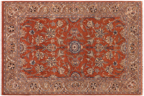 handmade Traditional Kafkaz Rust Lt. Brown Hand Knotted RECTANGLE 100% WOOL area rug 6' x 9'