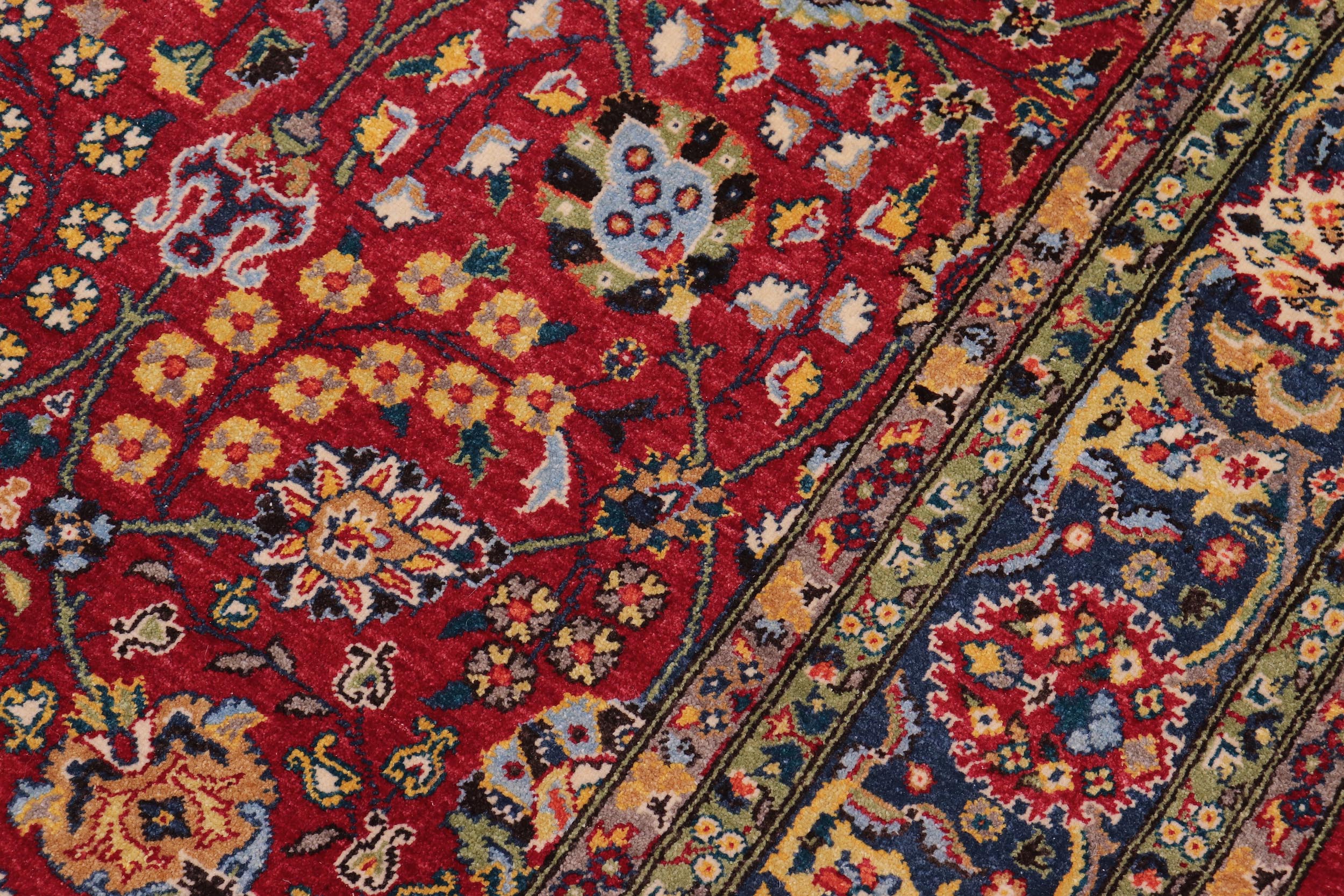 handmade Traditional  Red Teal Blue Hand Knotted RECTANGLE 100% WOOL area rug 6' x 9'