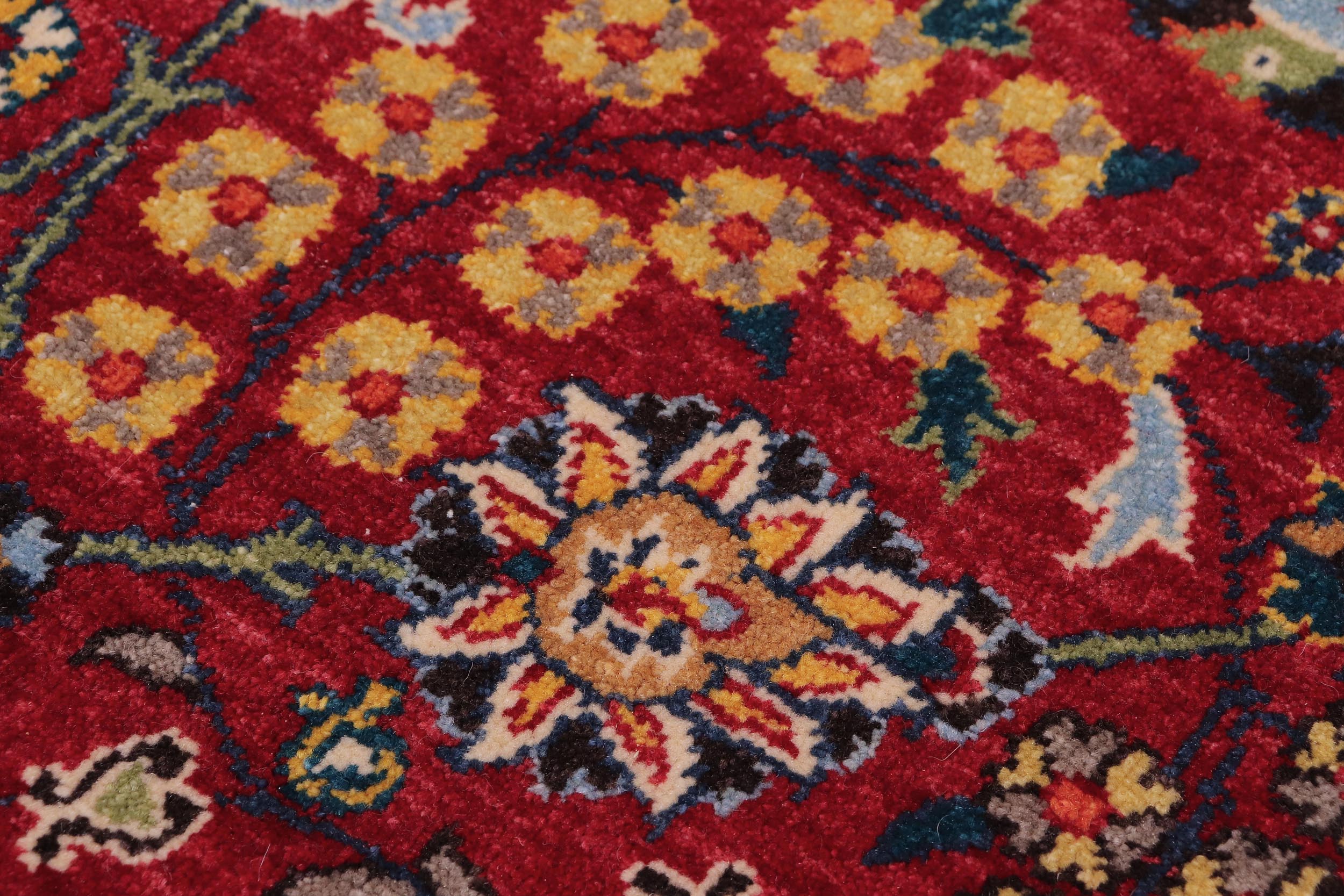 handmade Traditional  Red Teal Blue Hand Knotted RECTANGLE 100% WOOL area rug 6' x 9'