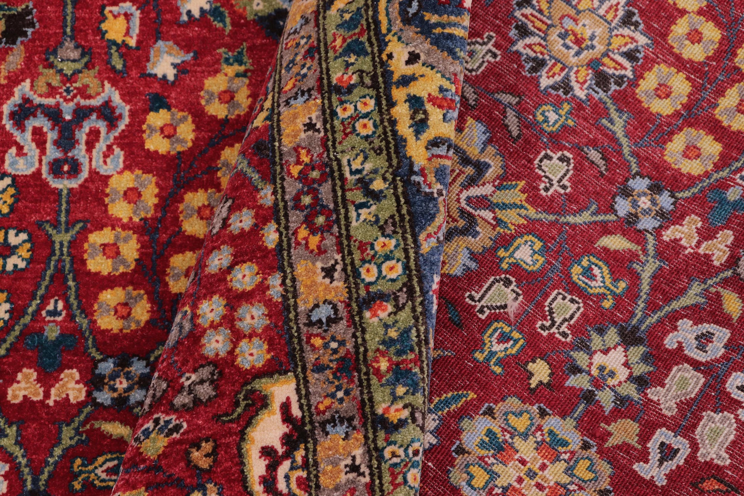 handmade Traditional  Red Teal Blue Hand Knotted RECTANGLE 100% WOOL area rug 6' x 9'