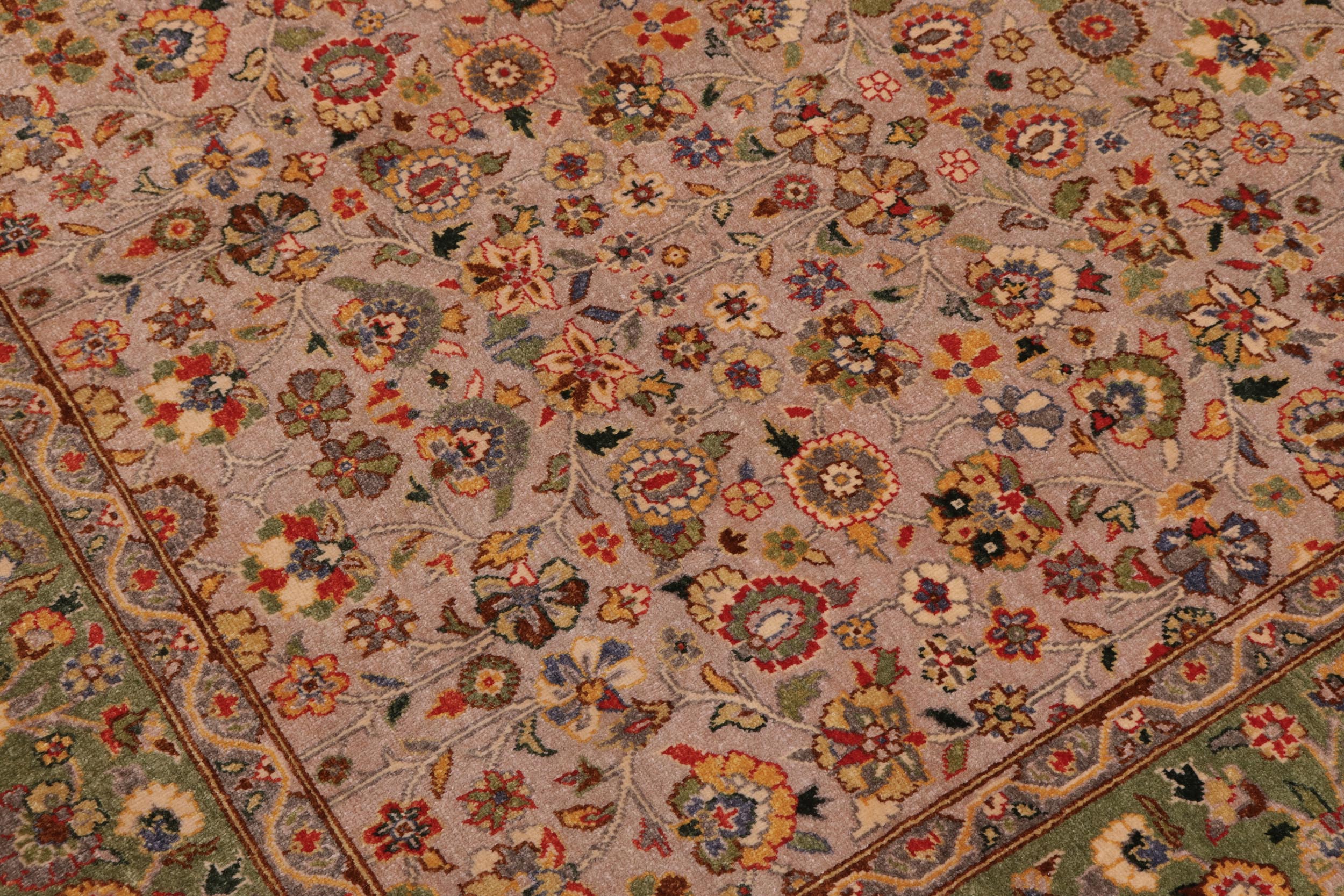 handmade Transitional  Lt. Gray Lt. Green Hand Knotted RECTANGLE 100% WOOL area rug 6' x 9'