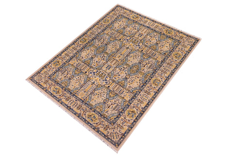 handmade Transitional Design Lt. Gray Lt. Gray Hand Knotted RECTANGLE 100% WOOL area rug 6' x 9'