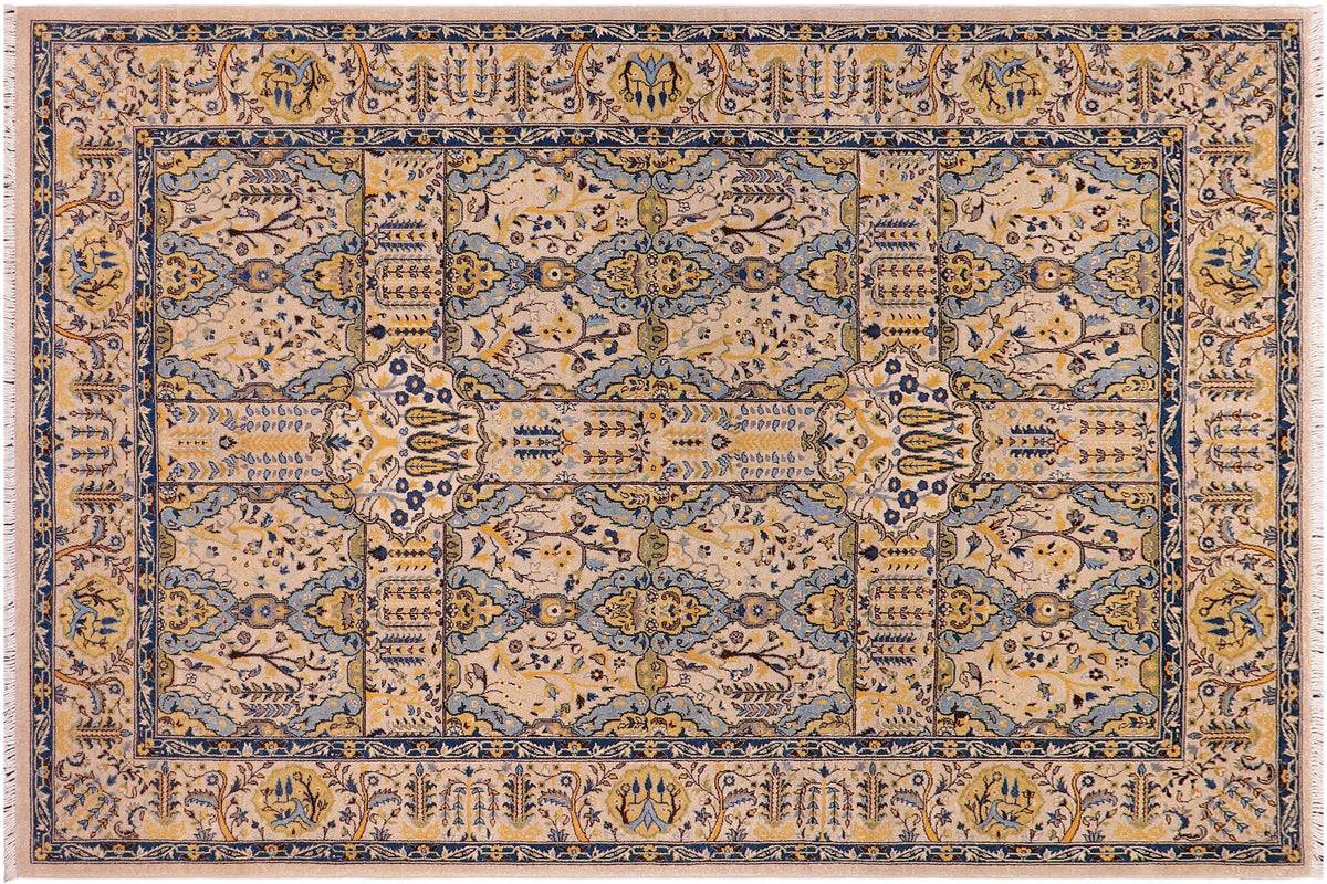 handmade Transitional Design Lt. Gray Lt. Gray Hand Knotted RECTANGLE 100% WOOL area rug 6' x 9'
