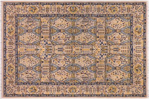 handmade Transitional Design Lt. Gray Lt. Gray Hand Knotted RECTANGLE 100% WOOL area rug 6' x 9'