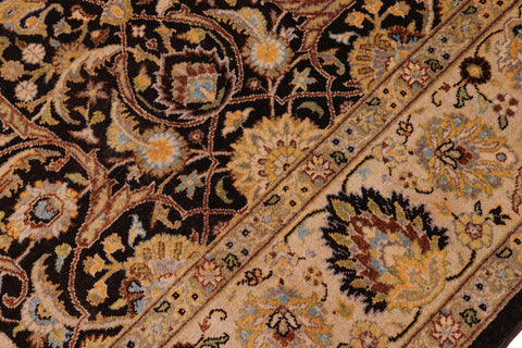 handmade Traditional  Brown Tan Hand Knotted RECTANGLE 100% WOOL area rug 6' x 9'