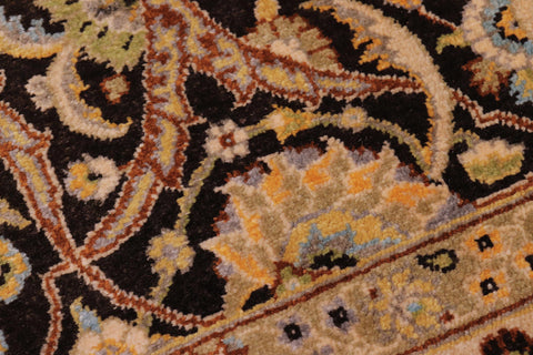 handmade Traditional  Brown Tan Hand Knotted RECTANGLE 100% WOOL area rug 6' x 9'