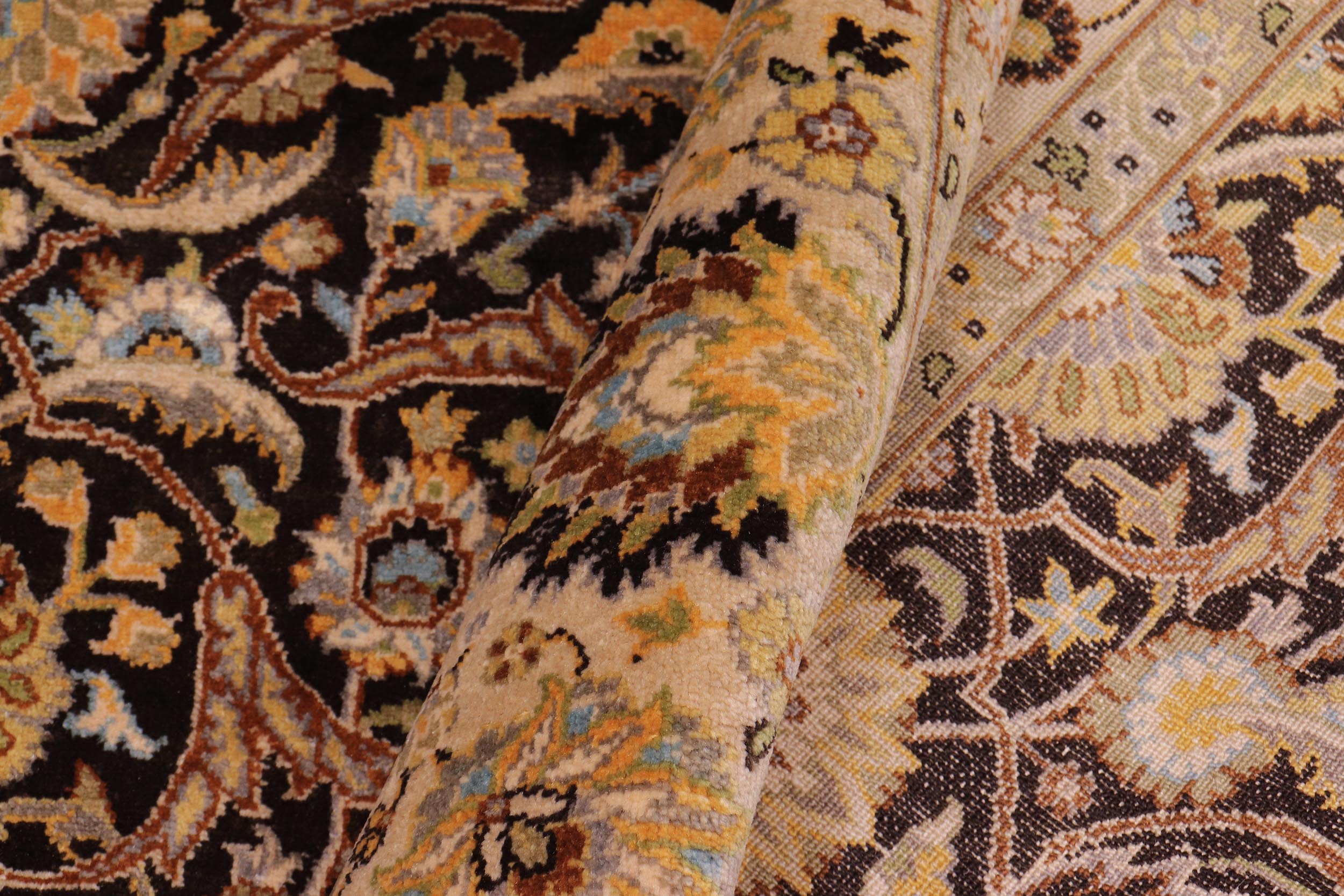 handmade Traditional  Brown Tan Hand Knotted RECTANGLE 100% WOOL area rug 6' x 9'