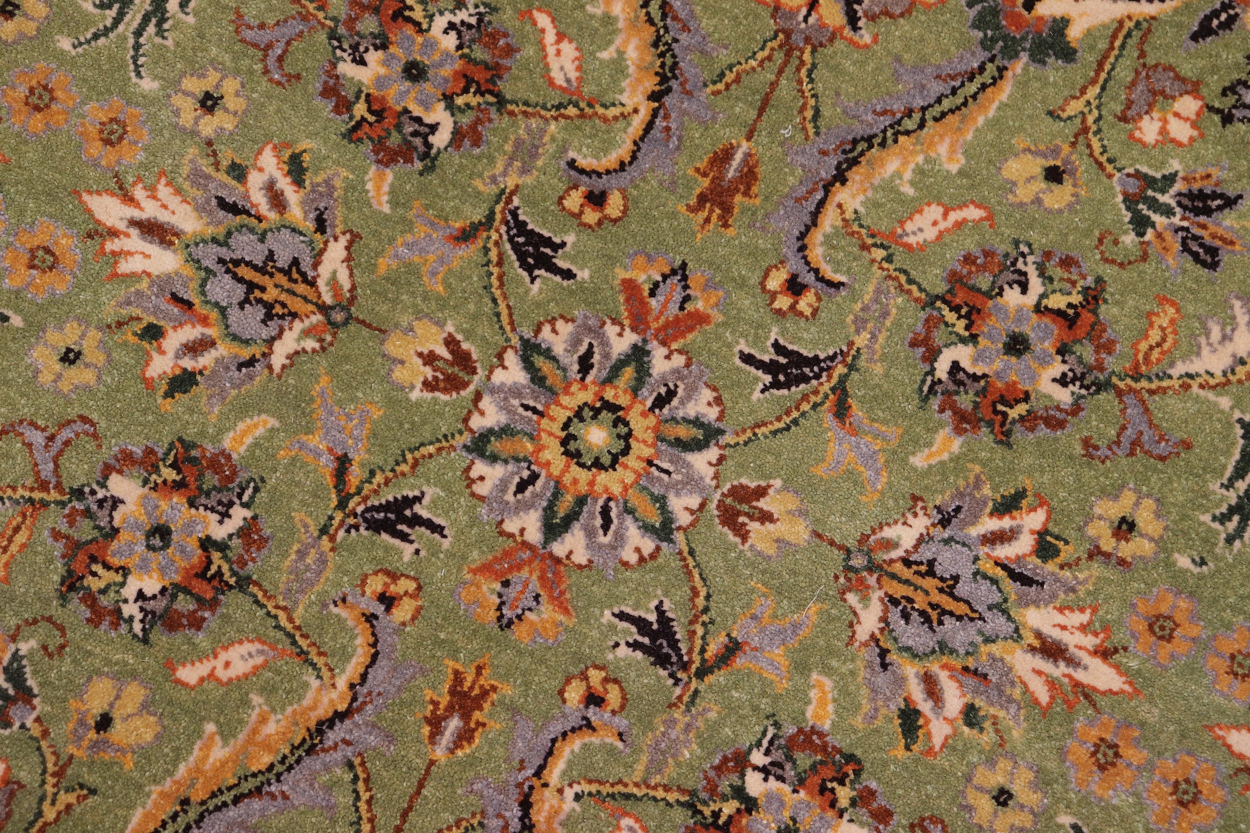 handmade Transitional Lahore Lt. Green Lt. Green Hand Knotted RECTANGLE 100% WOOL area rug 6' x 9'