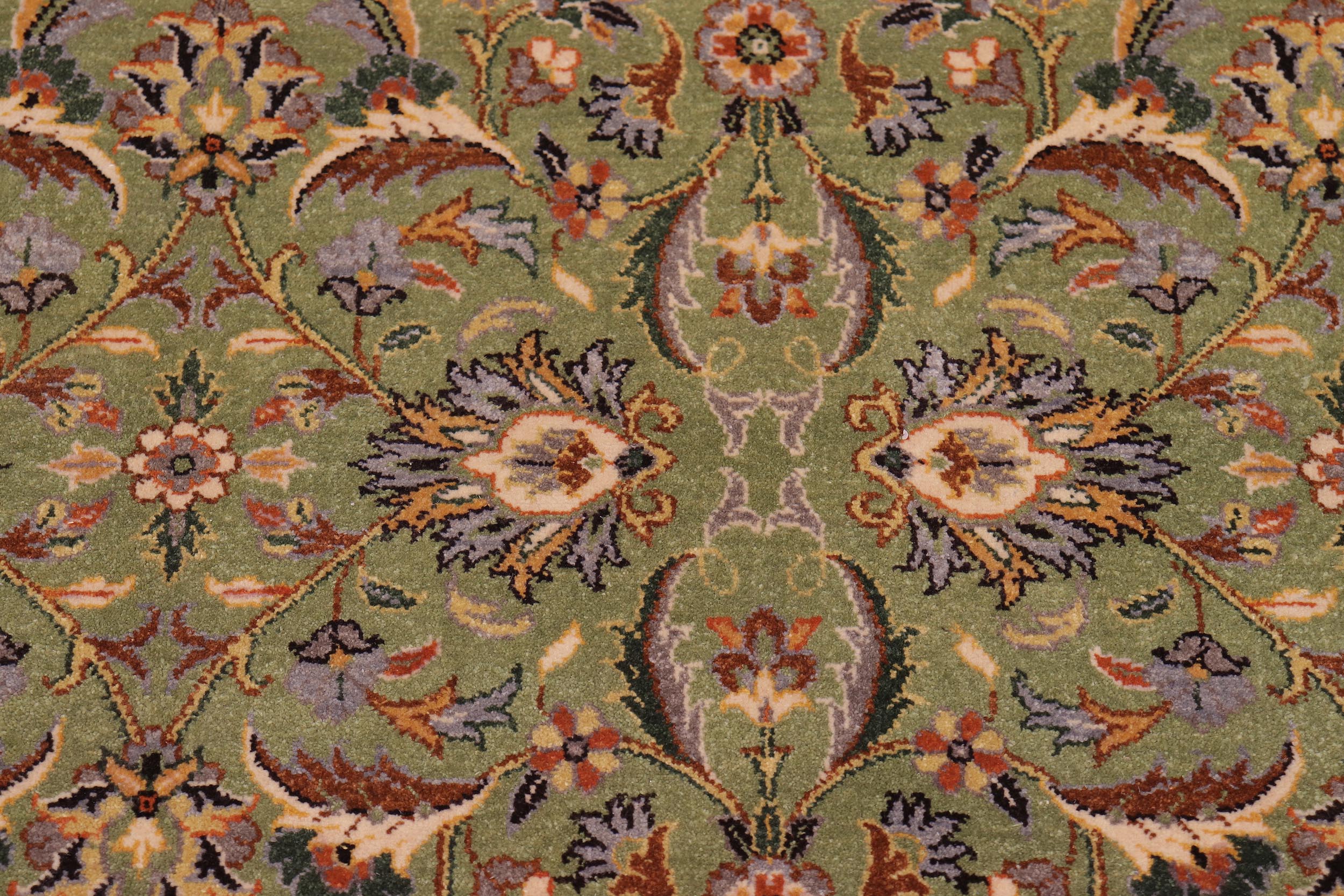 handmade Transitional Lahore Lt. Green Lt. Green Hand Knotted RECTANGLE 100% WOOL area rug 6' x 9'