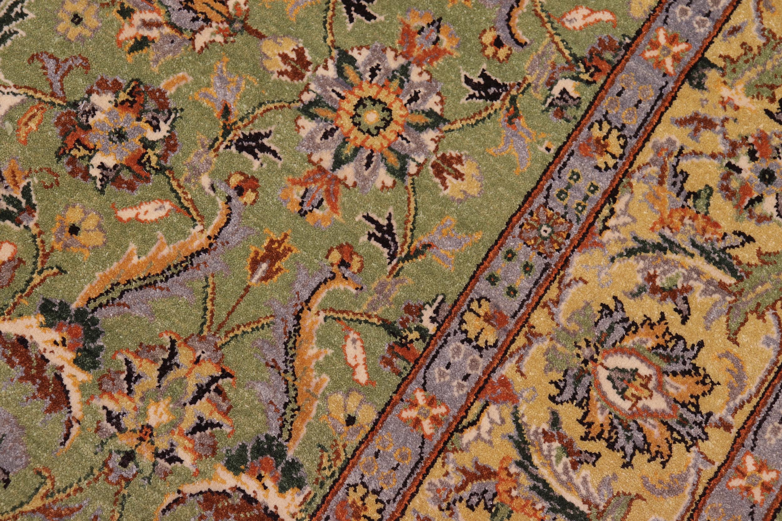 handmade Transitional Lahore Lt. Green Lt. Green Hand Knotted RECTANGLE 100% WOOL area rug 6' x 9'