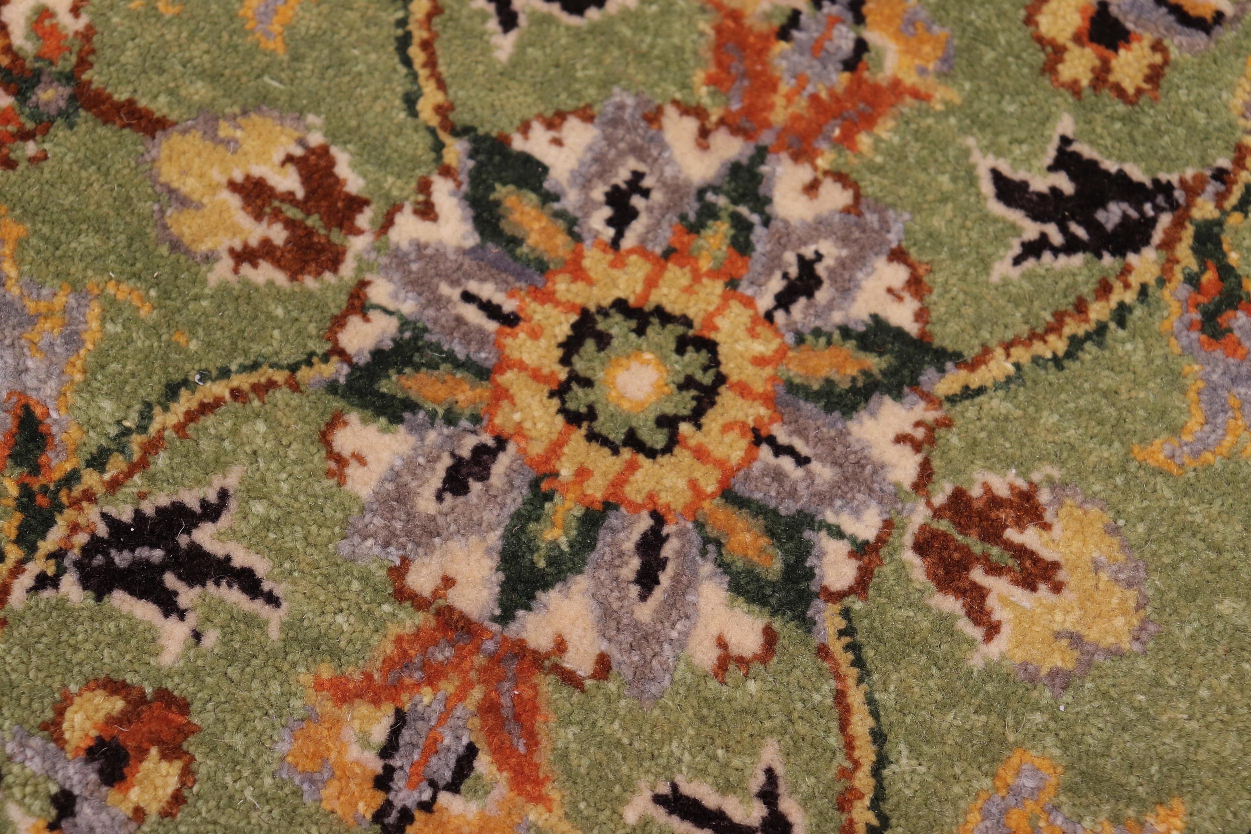 handmade Transitional Lahore Lt. Green Lt. Green Hand Knotted RECTANGLE 100% WOOL area rug 6' x 9'