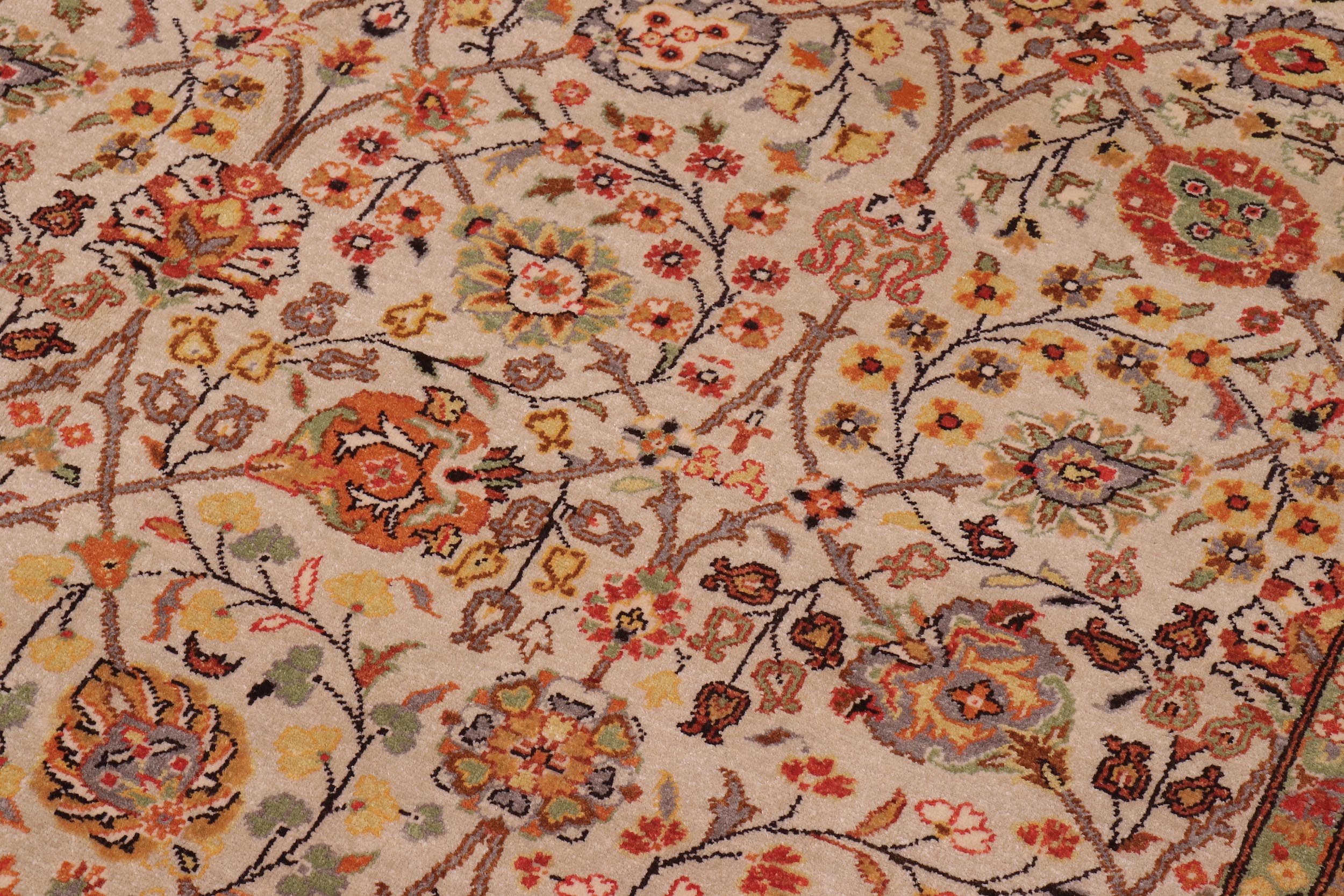 handmade Traditional  Tan Charcoal Hand Knotted RECTANGLE 100% WOOL area rug 6' x 9'