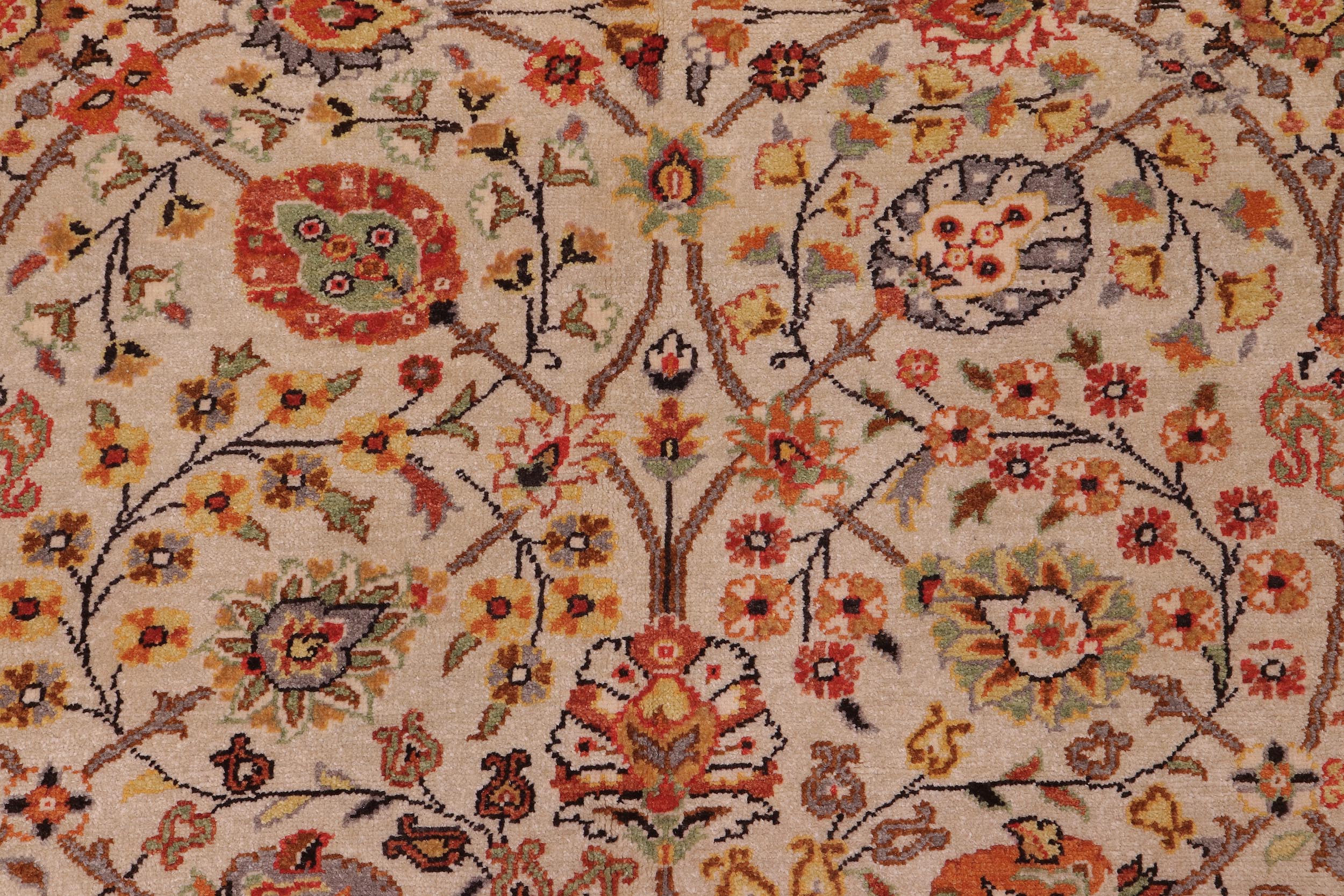 handmade Traditional  Tan Charcoal Hand Knotted RECTANGLE 100% WOOL area rug 6' x 9'