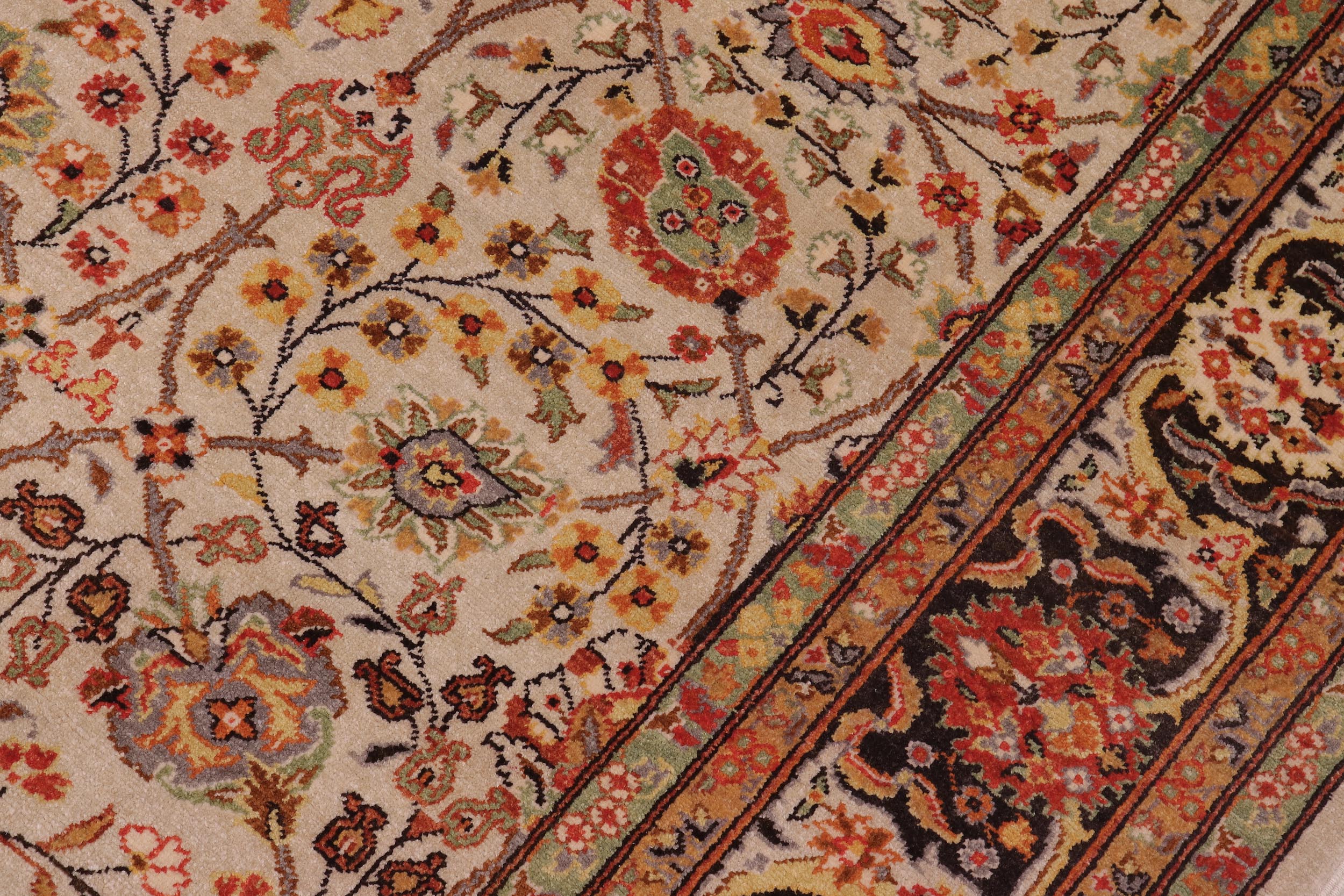 handmade Traditional  Tan Charcoal Hand Knotted RECTANGLE 100% WOOL area rug 6' x 9'