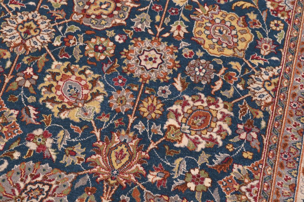 handmade Traditional Design Teal Blue Ivory Hand Knotted RECTANGLE 100% WOOL area rug 6'X9'