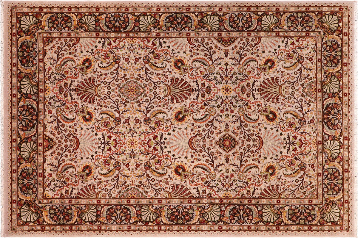 handmade Traditional Design Lt. Gray Charcoal Hand Knotted RECTANGLE 100% WOOL area rug 6' x 9'