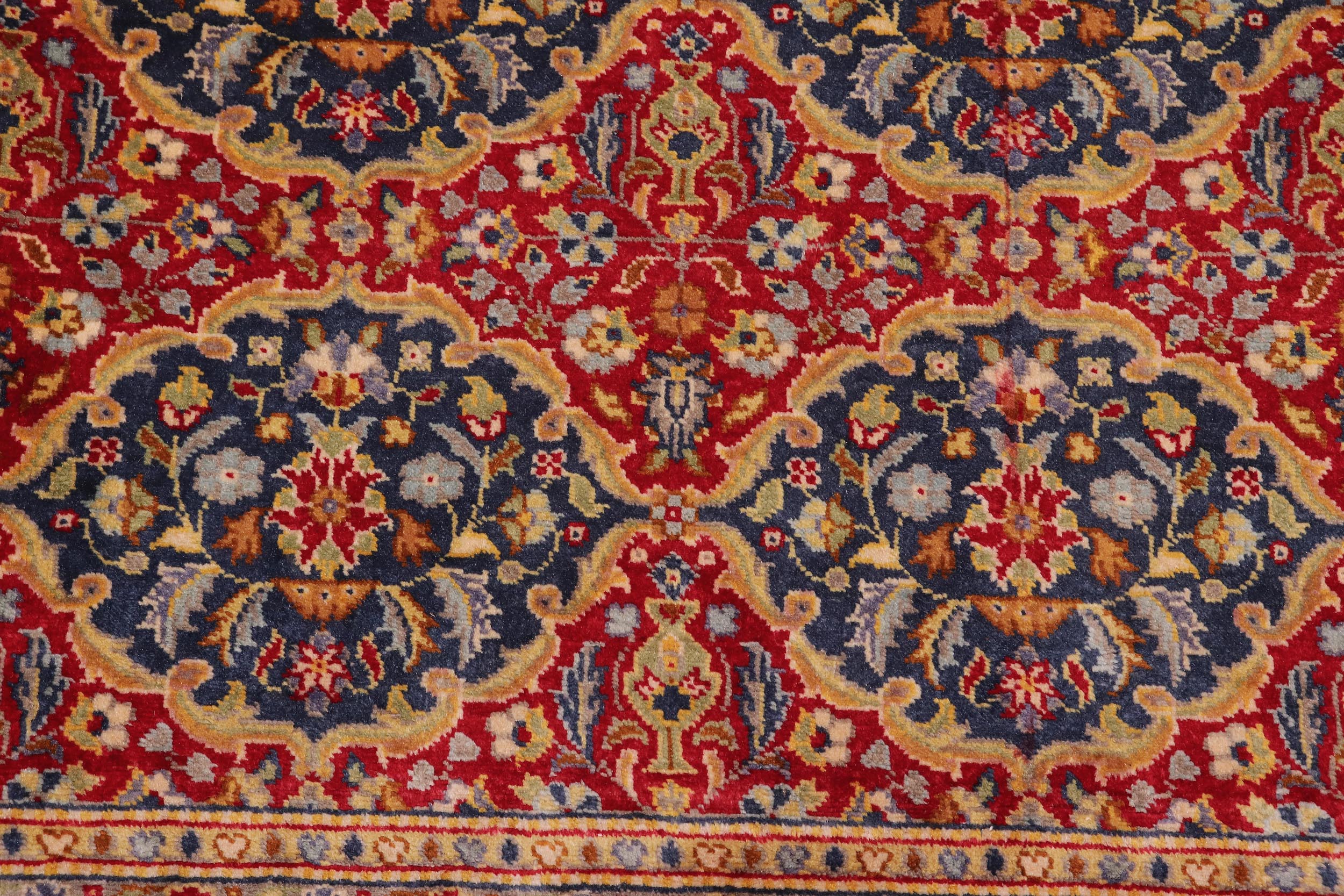 handmade Transitional Design Red Teal Blue Hand Knotted RECTANGLE 100% WOOL area rug 6' x 9'