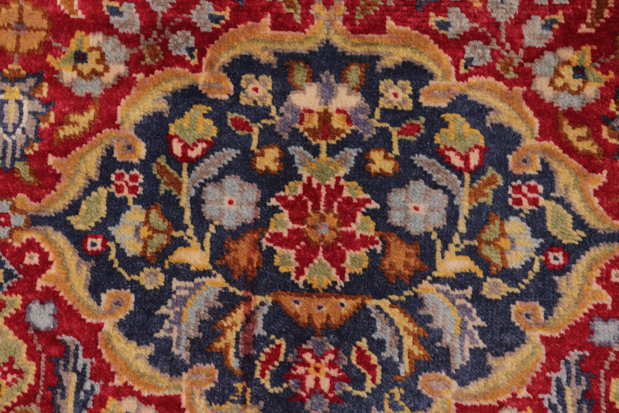 handmade Transitional Design Red Teal Blue Hand Knotted RECTANGLE 100% WOOL area rug 6' x 9'