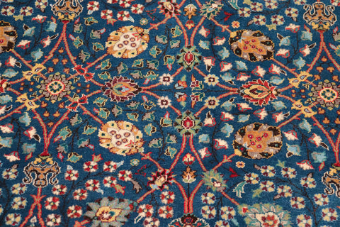 handmade Traditional Design Teal Blue Ivory Hand Knotted RECTANGLE 100% WOOL area rug 6' x 9'