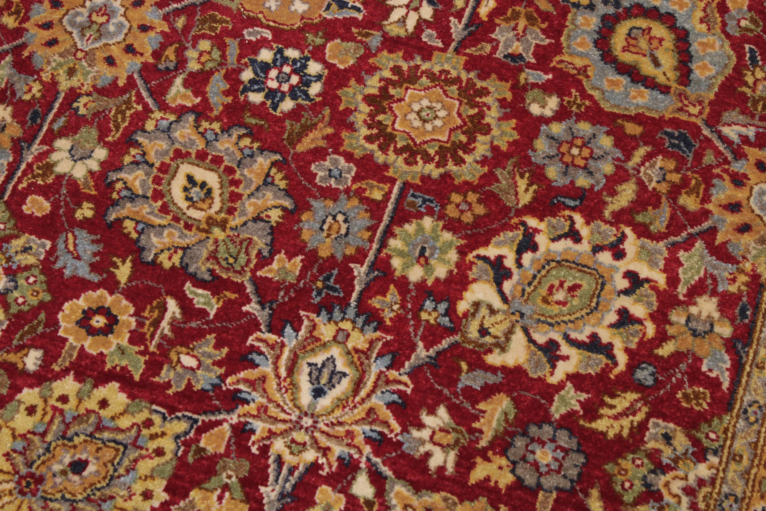 handmade Transitional Design Red Teal Hand Knotted RECTANGLE 100% WOOL area rug 6' x 9'