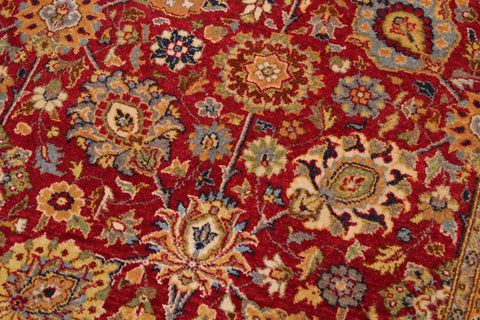 handmade Transitional Design Red Teal Hand Knotted RECTANGLE 100% WOOL area rug 6' x 9'