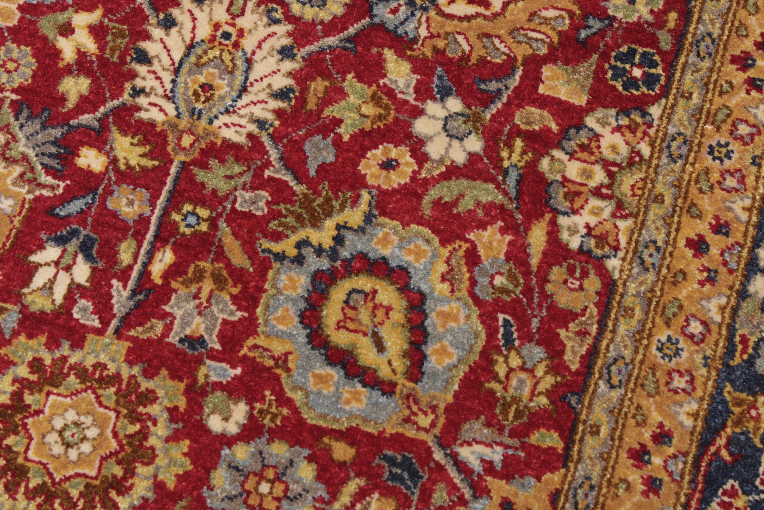 handmade Transitional Design Red Teal Hand Knotted RECTANGLE 100% WOOL area rug 6' x 9'