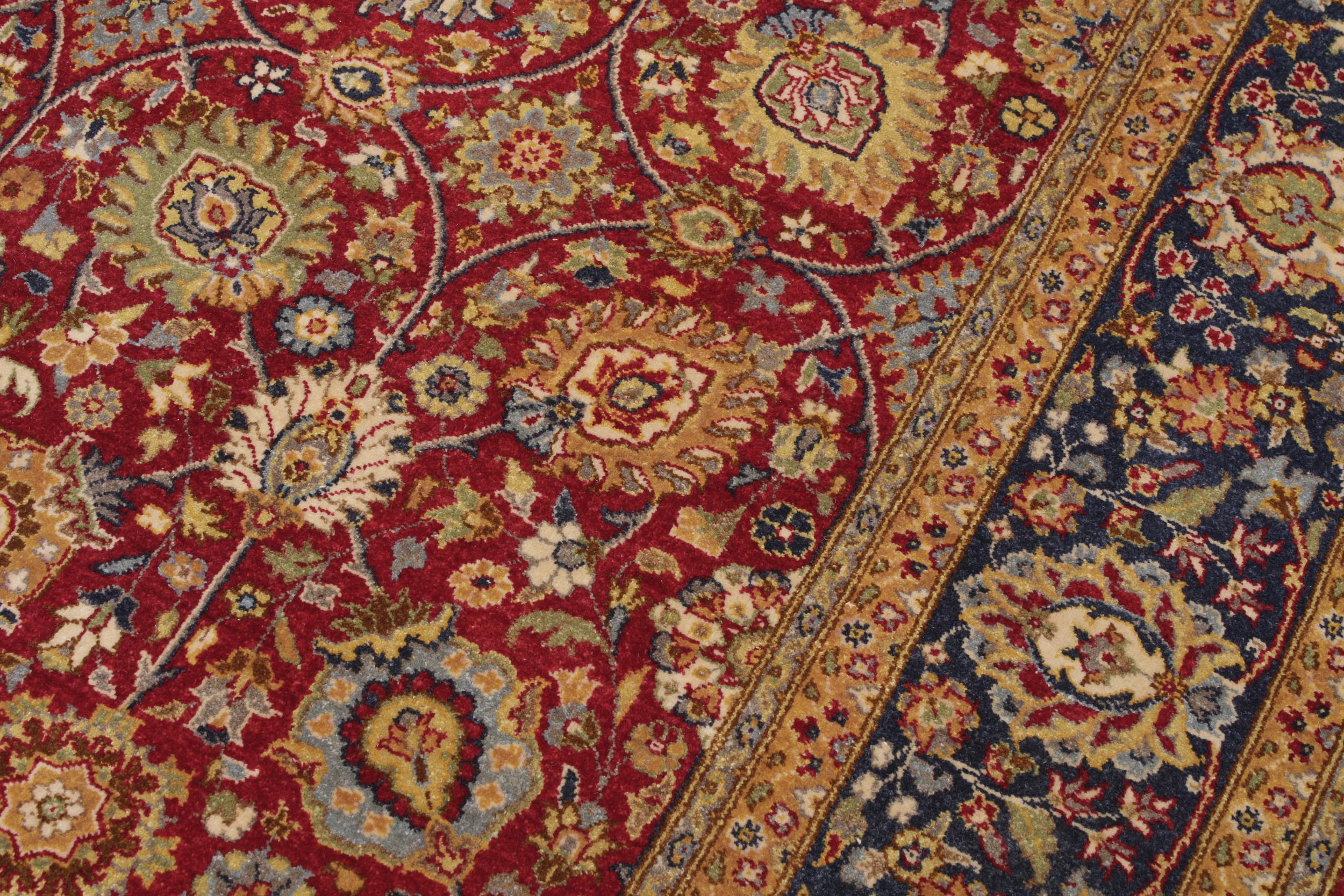 handmade Transitional Design Red Teal Hand Knotted RECTANGLE 100% WOOL area rug 6' x 9'